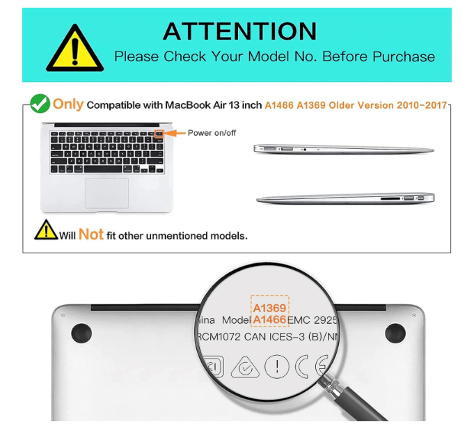 Carcasa Para Macbook Air 13 A1466 2012 a 2017 Azul Marino