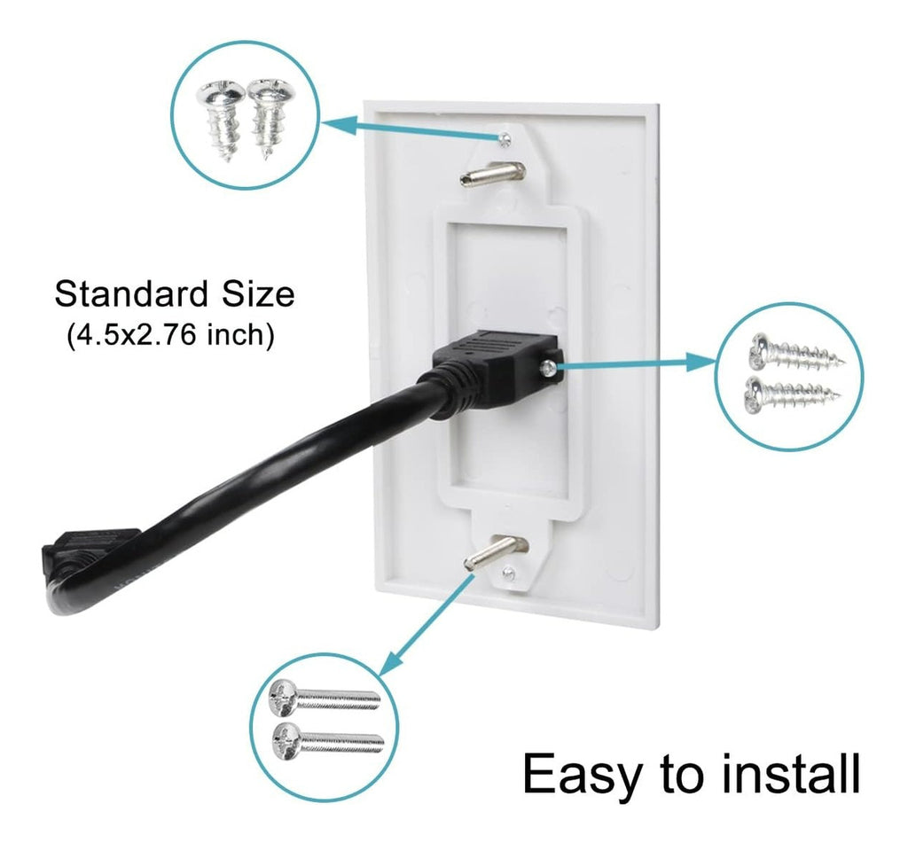 Adaptador Pared Embutido HDMI 4K Con Cable Interno