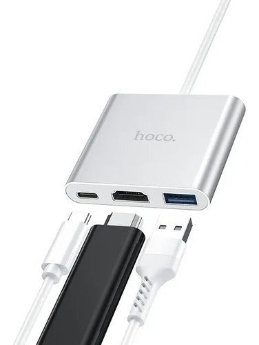 Adaptador Usb-C A HDTV - Usb 3.0 Para Notebook Macbook Hoco HB14