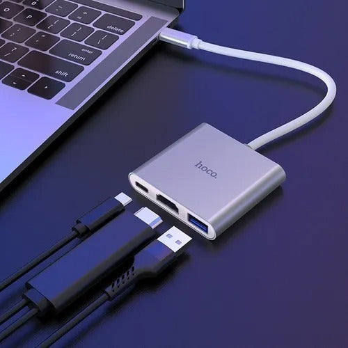 Adaptador Usb-C A HDTV - Usb 3.0 Para Notebook Macbook Hoco HB14