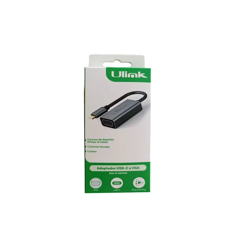 Adaptador USB-C a VGA Aluminio Ulink UL-ADCVGA