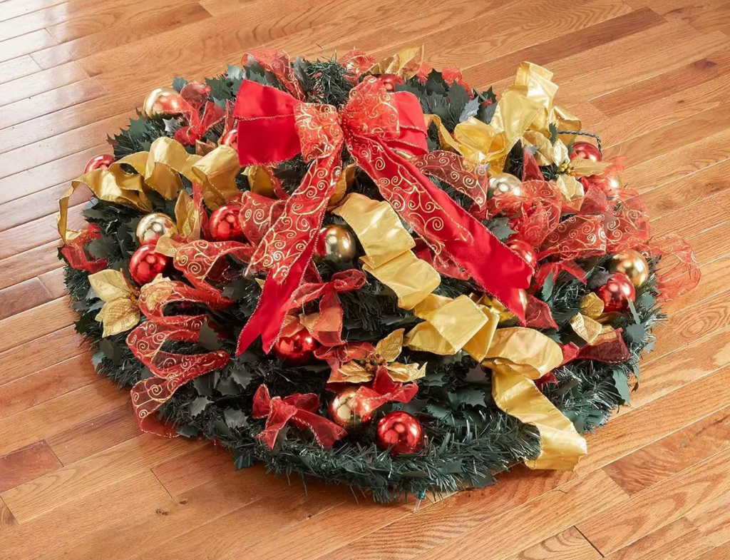 Árbol de Navidad Plegable 1.8 Metros con Decoración y Luces LED