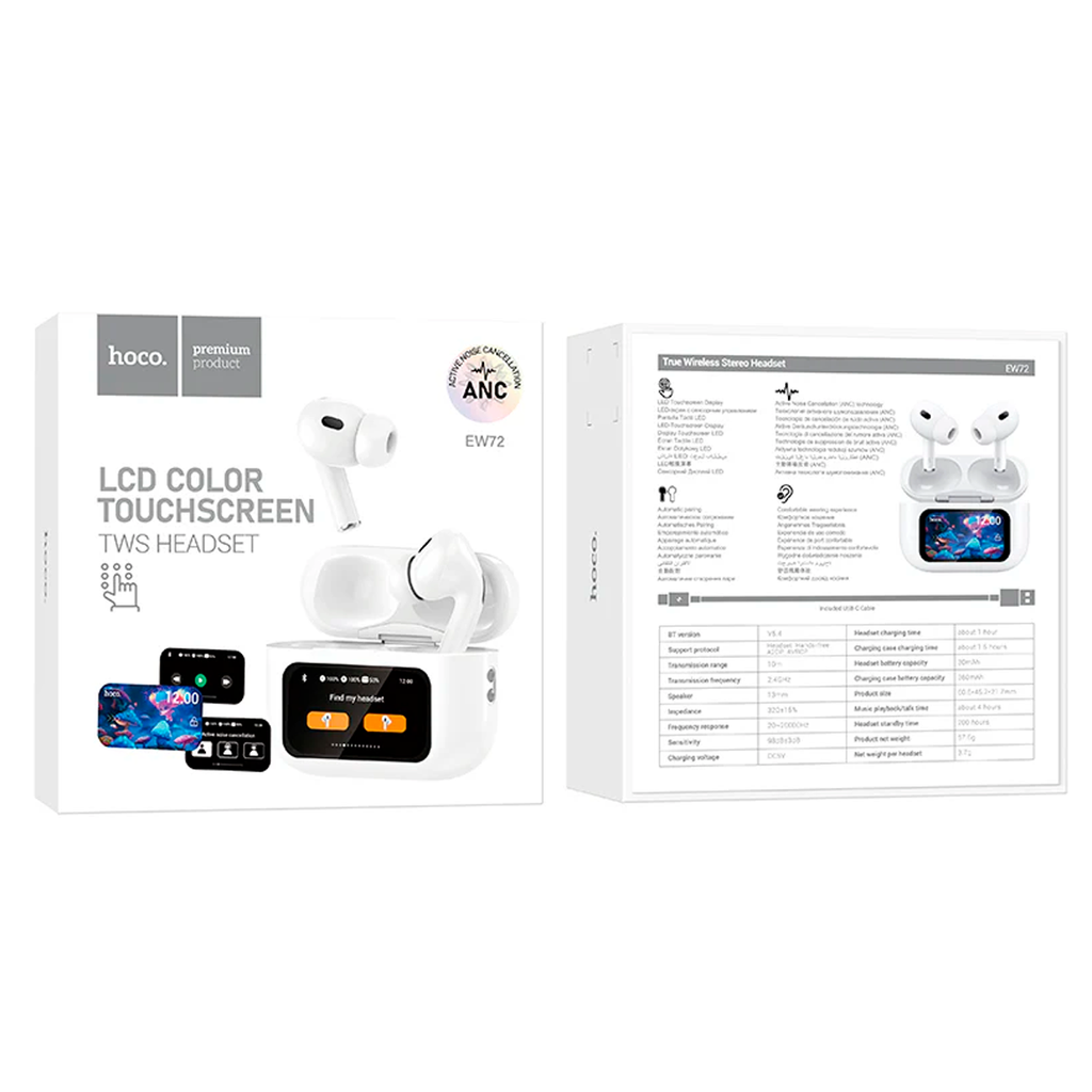 Audifonos Bluetooth Cancelacion Ruido Pantalla Tactil HOCO EW72