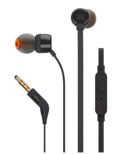 Audífonos In-Ear JBL Tune 110 Negros con Micrófono 3.5mm