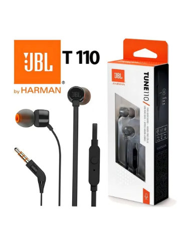 Audífonos In-Ear JBL Tune 110 Negros con Micrófono 3.5mm
