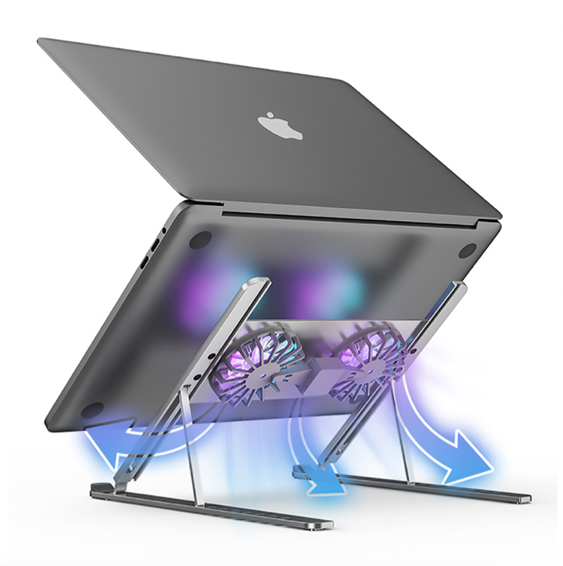 Base Ventilador Aluminio RGB P11 p/ MacBook y Notebook