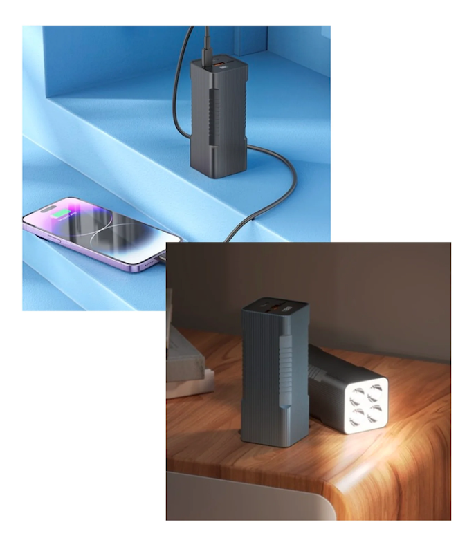 Bateria Externa 10000Mah Con Linterna 22W Hoco Q15