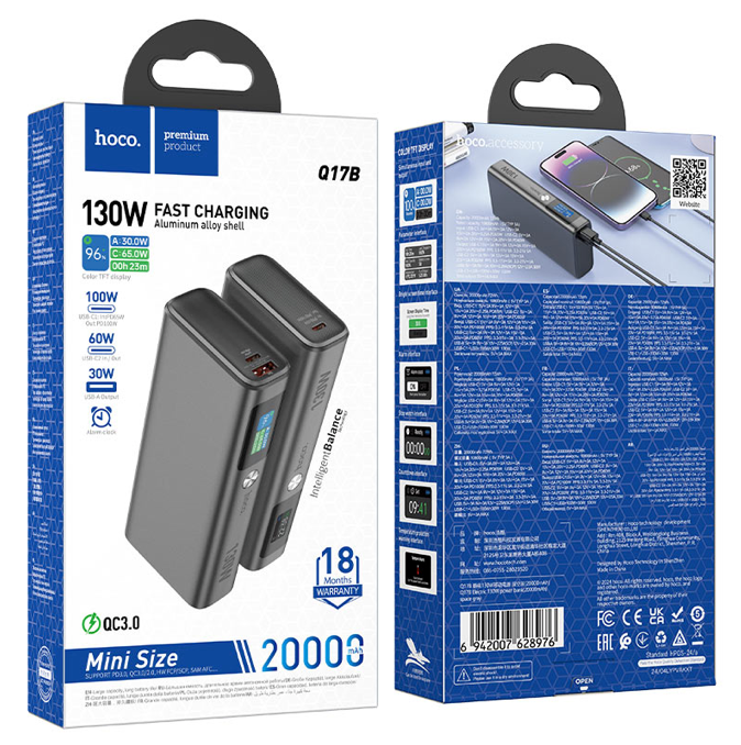 Batería Externa 130W USB-C Hoco Q17B Notebook MacBook
