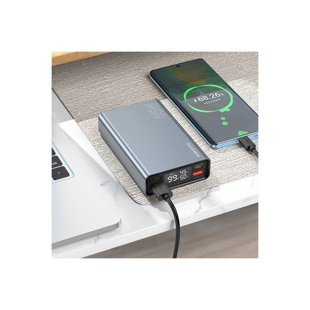 Bateria Externa 15000mah 65W Notebook Macbook USB-C BJ40 Gris