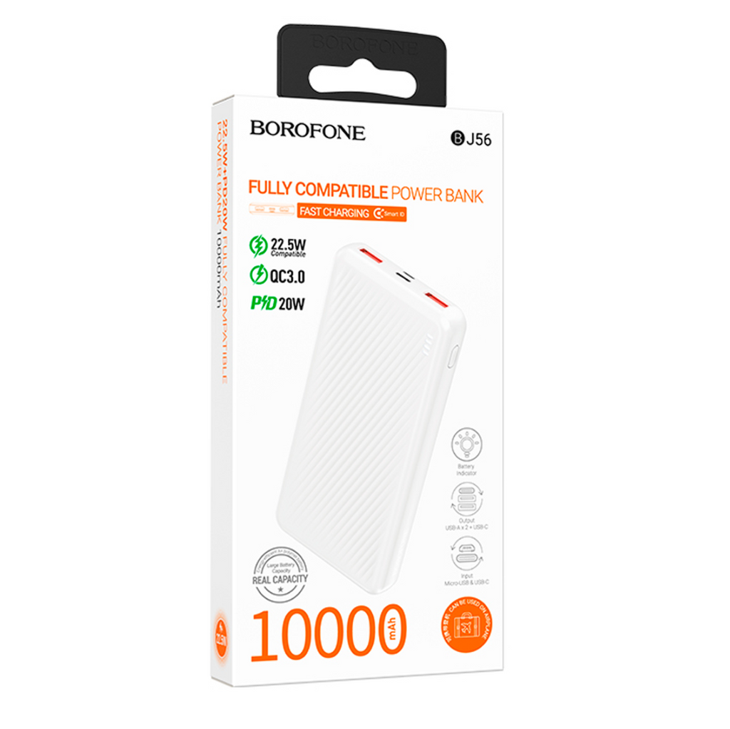 Batería Externa Borofone BJ56 10 000 mAh 22,5 W Negra