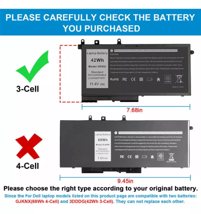 Bateria Para Dell E5280 Latitude 5480 3DDDG 03VC9Y O3VC9Y