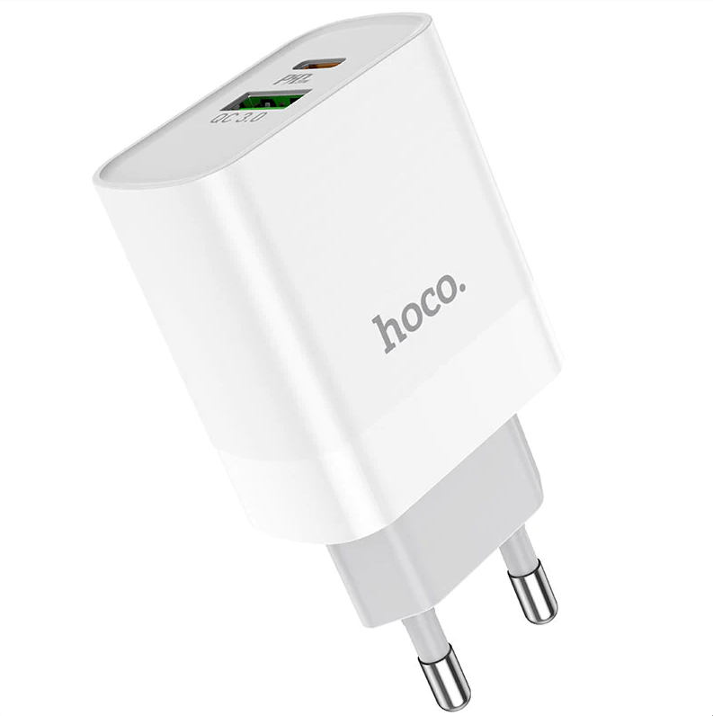 Cargador Carga Rapida Dual PD 20W Android iPhone Hoco C80A