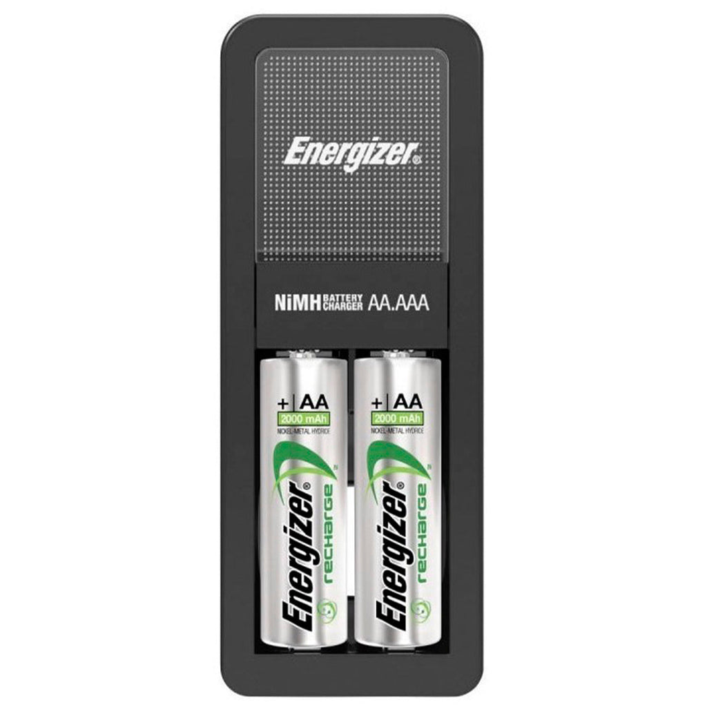 Cargador Pilas Mini + 2 Pilas AA NiMh 1300mAh Energizer