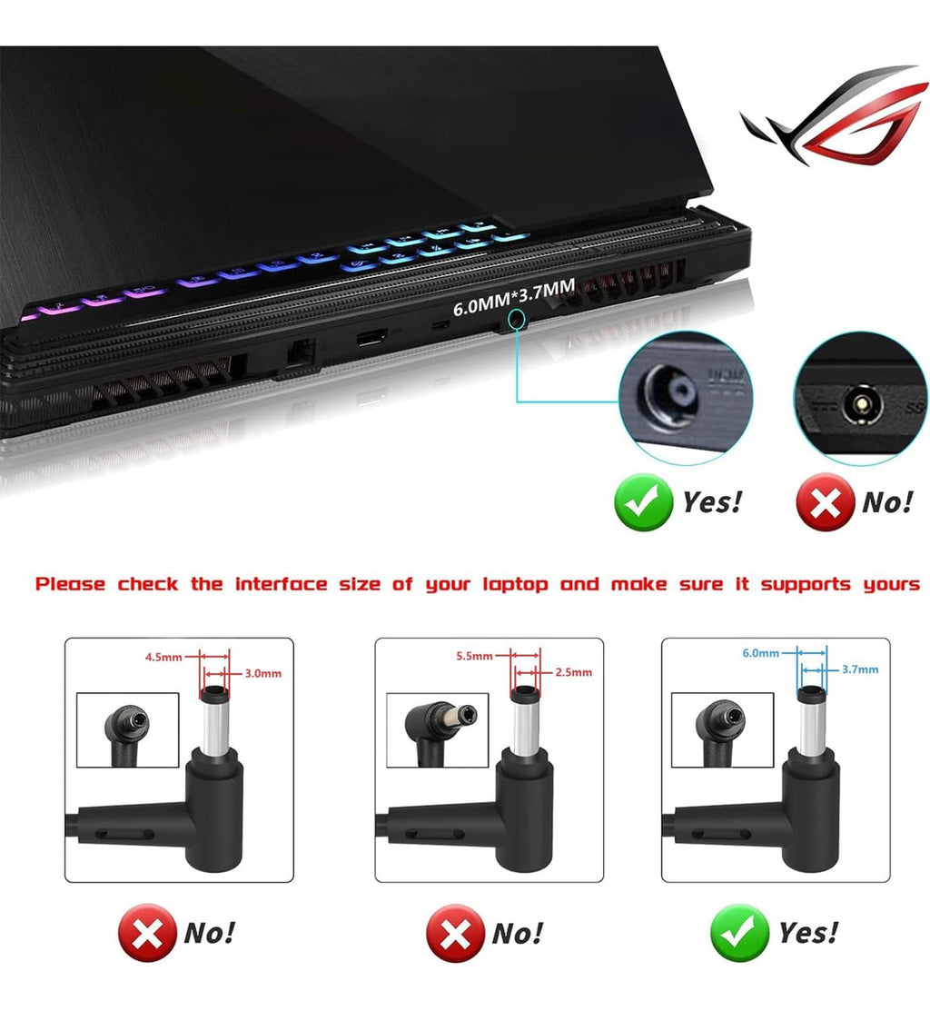 Cargador Para Asus TUF Gaming 20v 7.5a 150w Plug 6x3.7mm