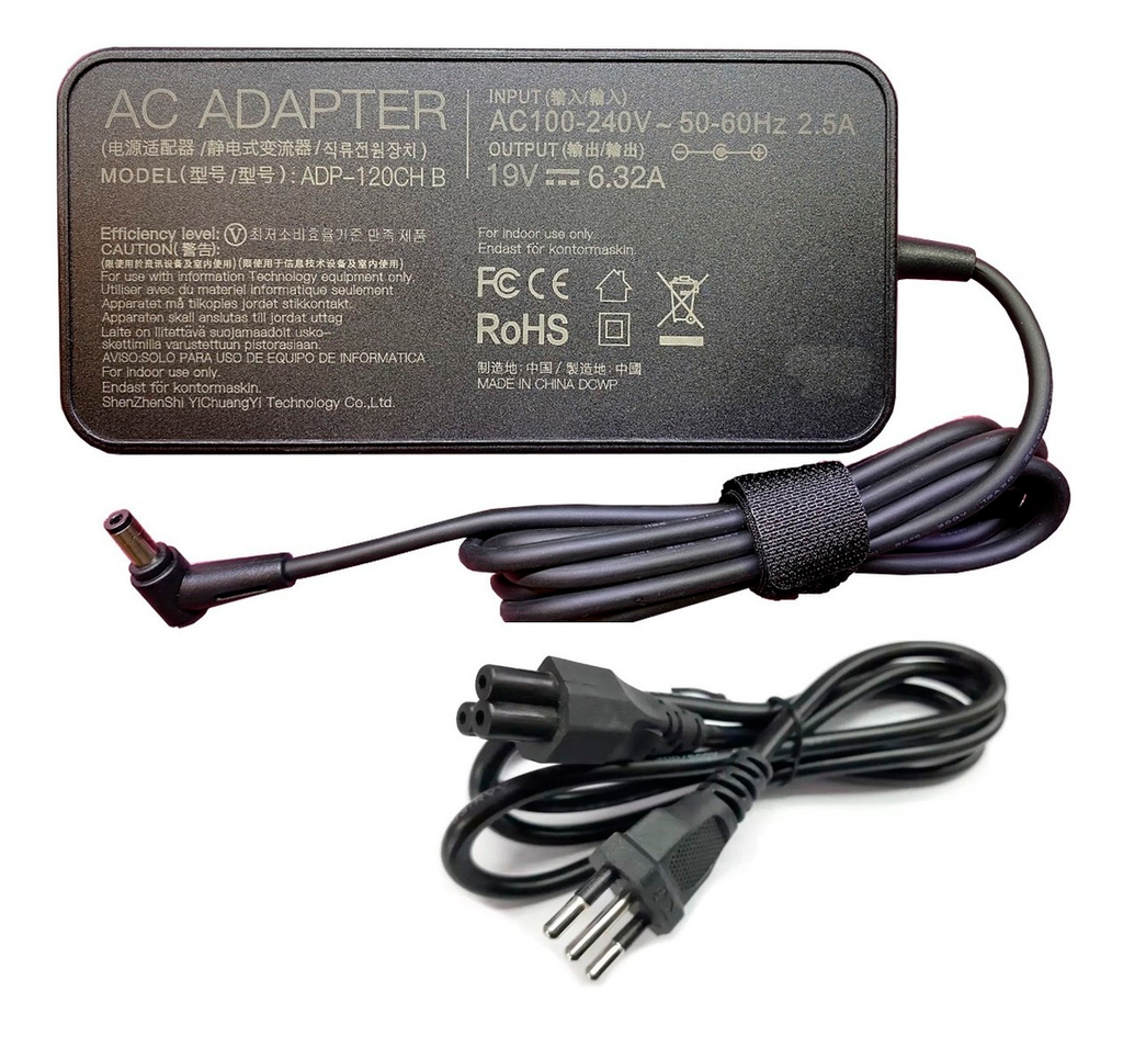 Cargador Para Asus MSI Gamer 19V 6.32A 120W 5.5 X 2.5MM