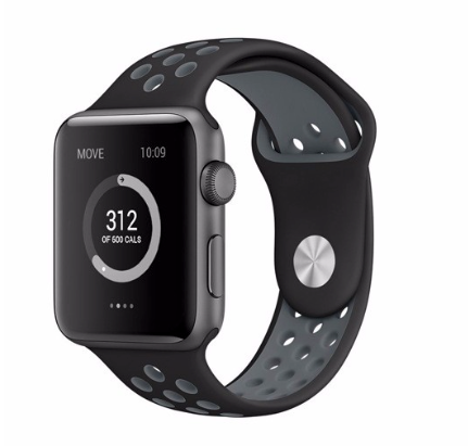 Correa Para Applewatch Deportiva Negro Gris 42/44/45/49mm