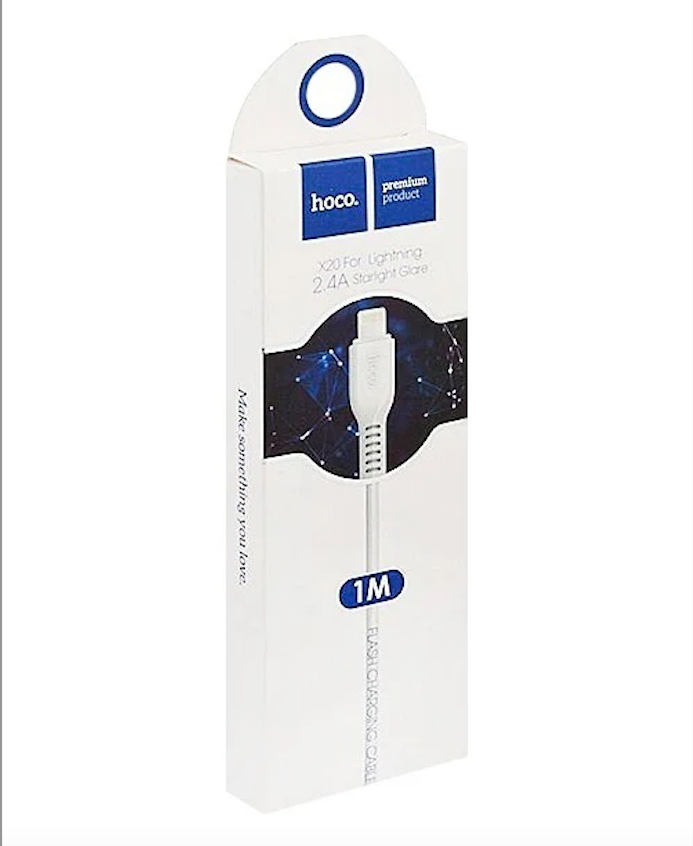 Cable Carga USB Lightning HOCO X20 2 Metros Blanco