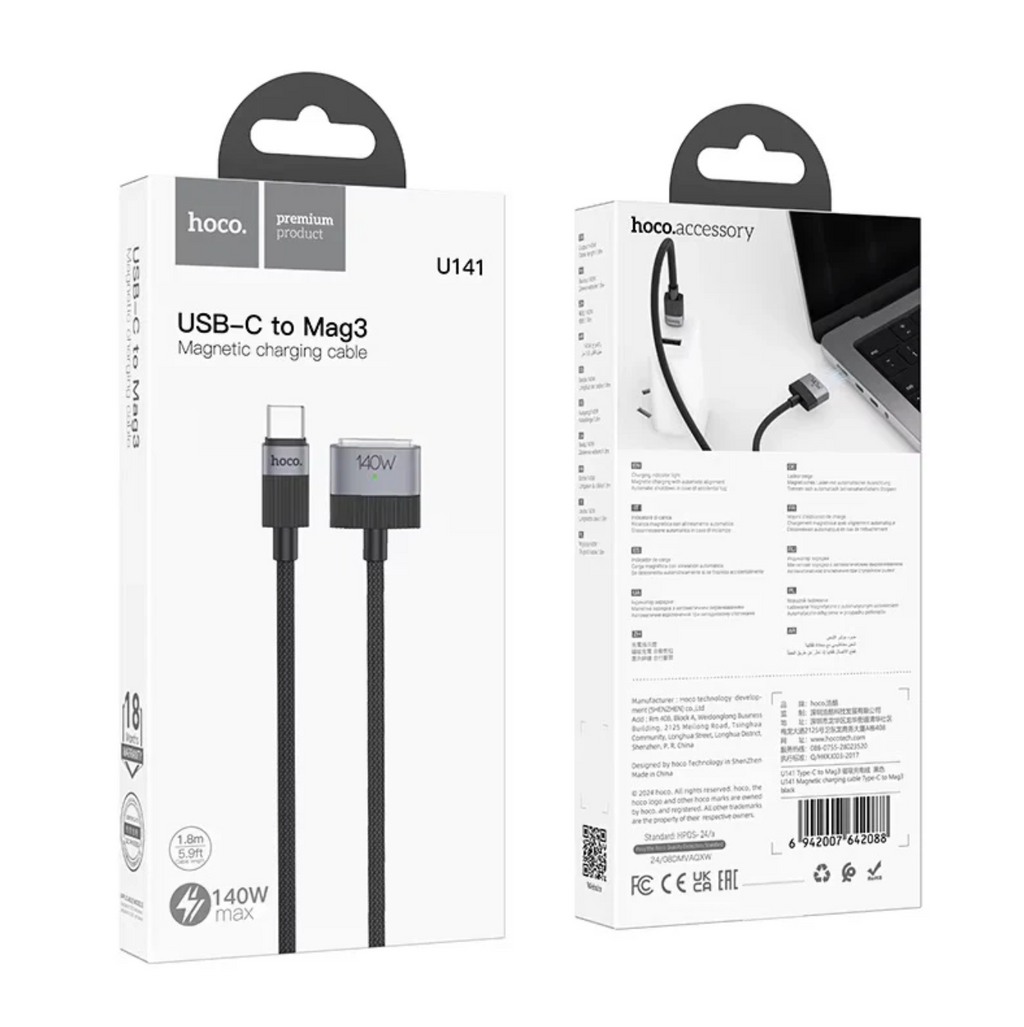 Cable Hoco U141 Tipo C a MagSafe 3 140W para MacBook