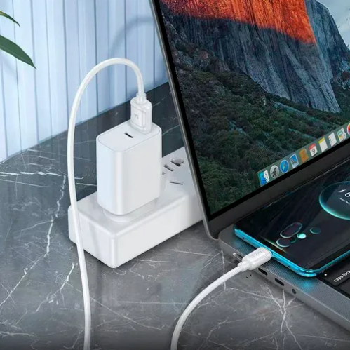 Cable Hoco X115 Tipo-C USB-C 100W Carga Rápida Blanco