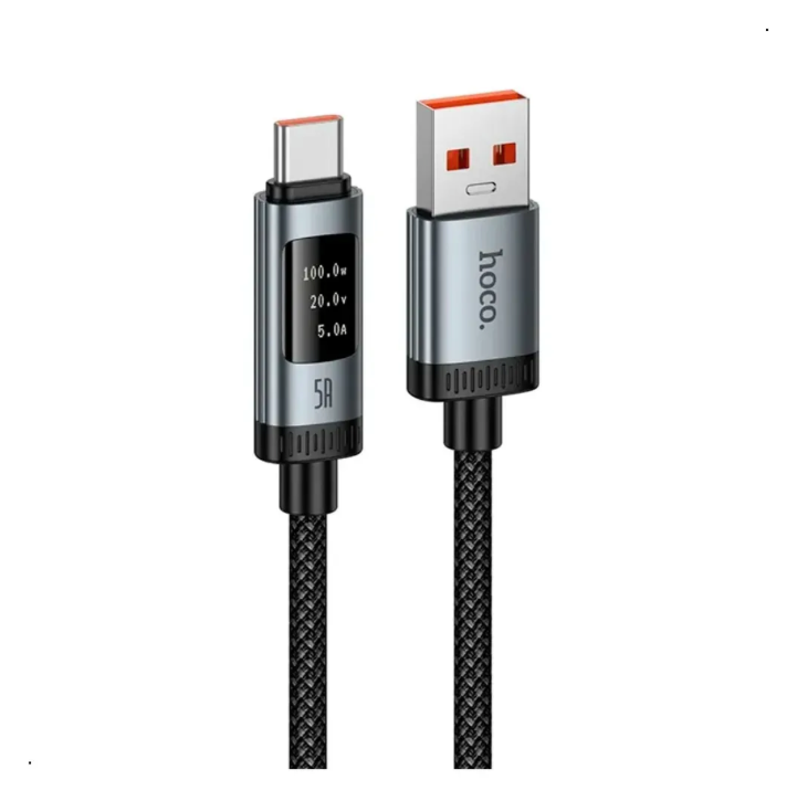 Cable USB-C Hoco U148 100W Notebook Carga Rápida Negro