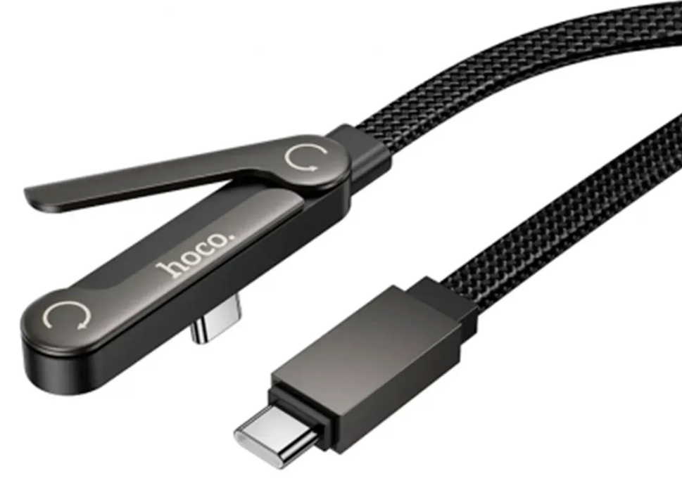 Cable USB-C Hoco U150 60W con Soporte Celular Negro