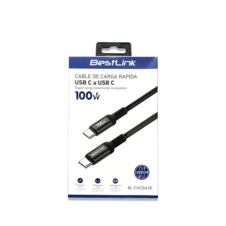 Cable USB-C a USB-C 100W 2 m Carga Rápida BL-CHCB420 Bestlink