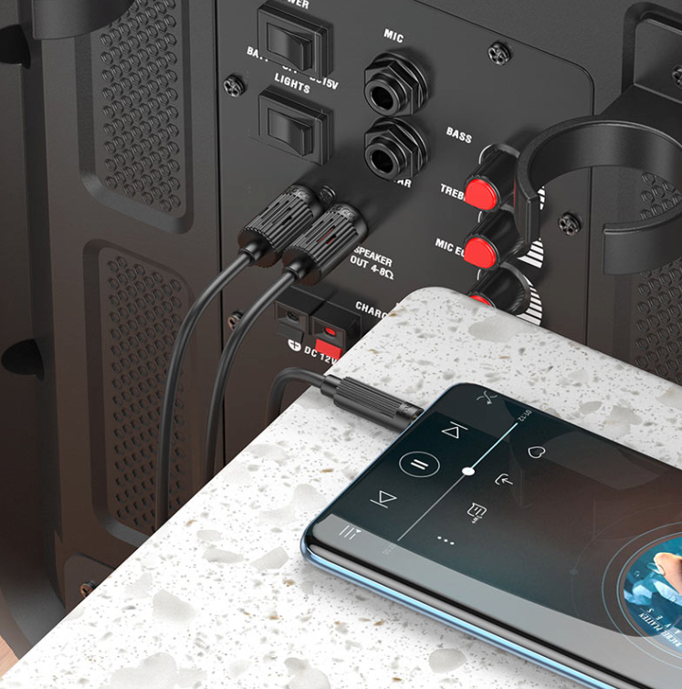 Cable de Audio HOCO UPA28 AUX RCA Estéreo Negro