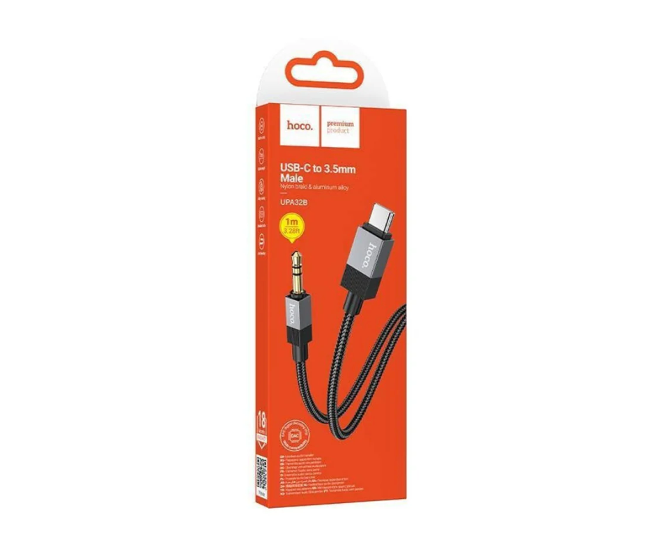 Cable de Audio Hoco UPA32B Tipo-C a Jack 3.5mm Negro