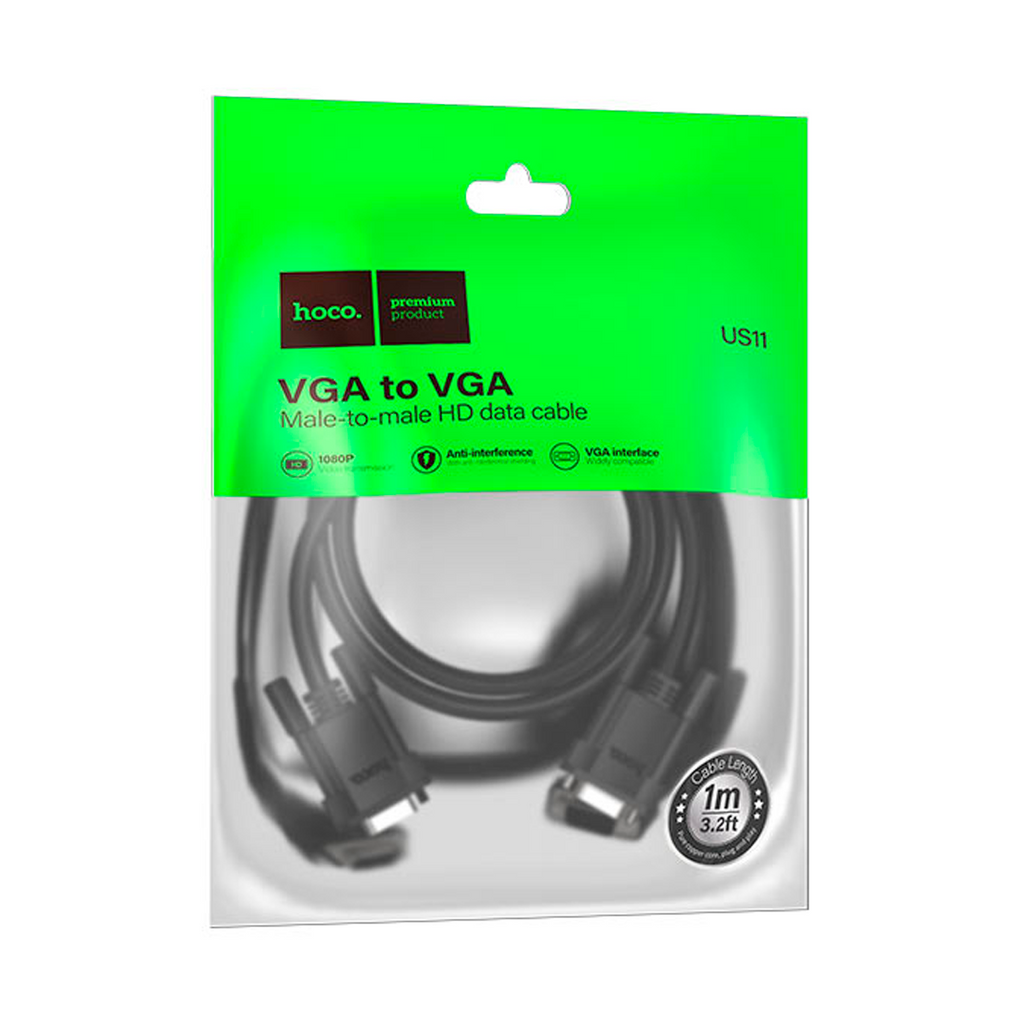 Cable de video Vga a Vga 1 Metro HOCO US11 Negro