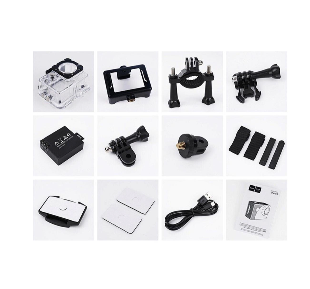 Camara Deportiva Full HD Carcas y Accesorios HOCO DV100 Negra