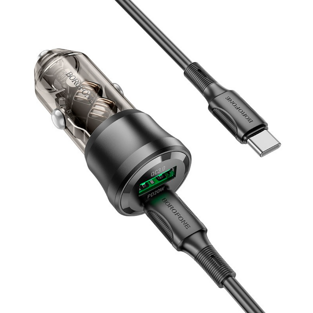 Cargador Auto Borofone BZ23 38W DUAL con Cable USB-C