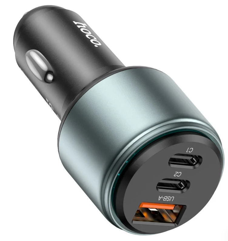 Cargador Auto Hoco NZ9 95W USB + 2 USB-C Negro