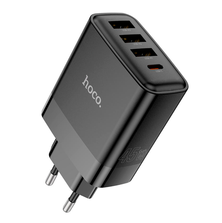 Cargador Hoco C127A PD 45W Negro USB-C Carga Rápida