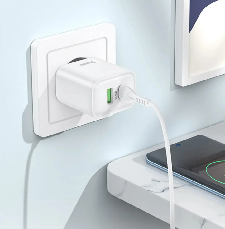 Cargador Hoco DC68 25W USB-C con Cable Blanco