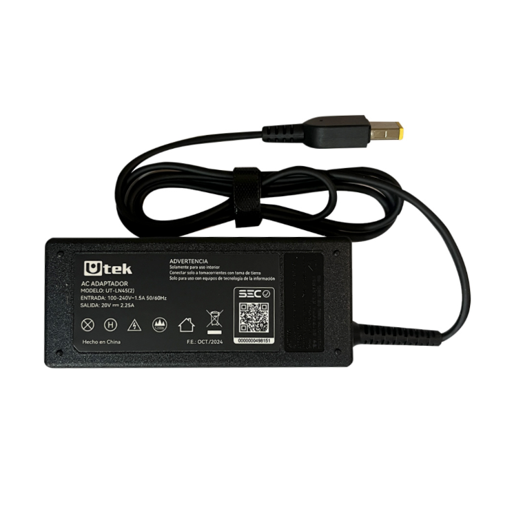 Cargador Lenovo 20V 2.25A Punta Cuadrada para Notebook