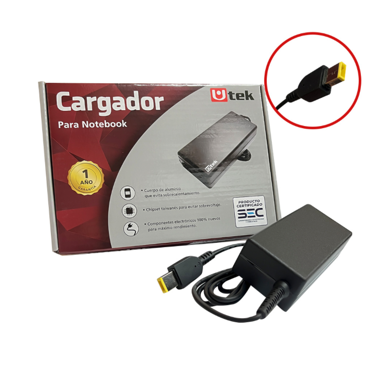 Cargador Lenovo 20V 2.25A Punta Cuadrada para Notebook