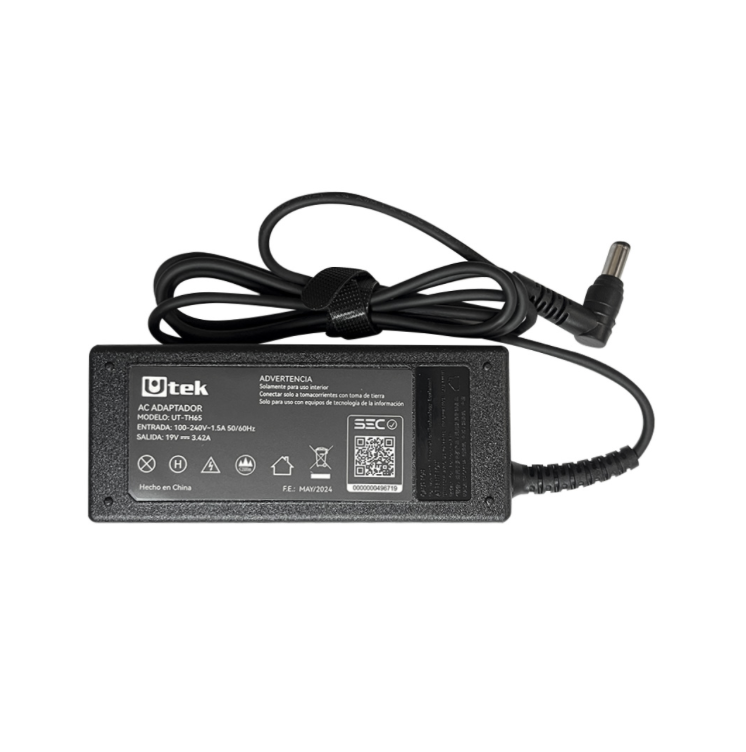 Cargador Utek 65W 19V 3.42A Acer Toshiba Asus Certificado