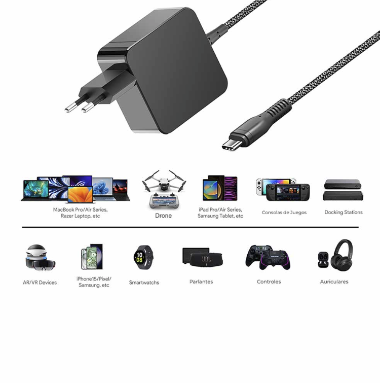 Cargador Para Lenovo HP Asus Otros USB-C 3.25A 65W