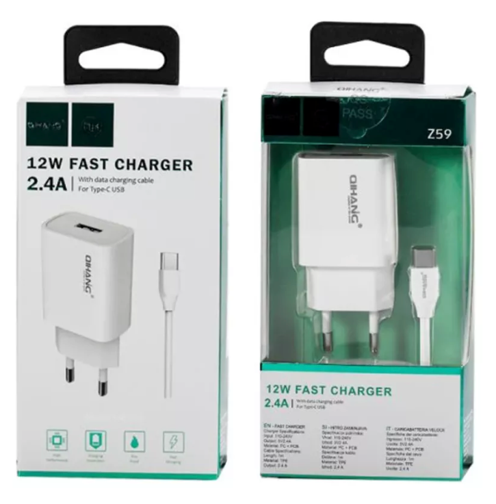 Cargador Smatphone 12W para USB A USB-C Qihang Z59