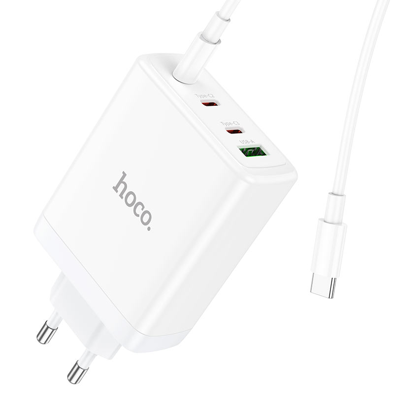 Cargador USB-C 100w Carga Rapida Notebooks Blanco Hoco N31