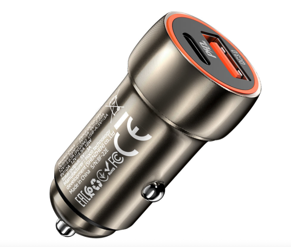 Cargador de Auto Usb y USB-C PD20W+ QC3.0 Hoco Z46A