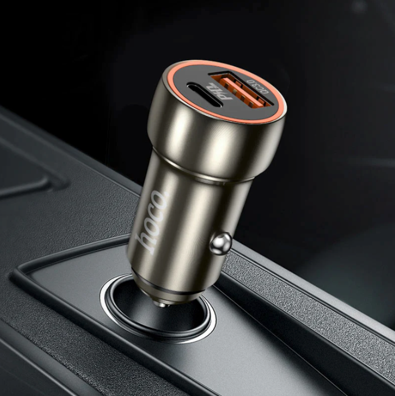 Cargador de Auto Usb y USB-C PD20W+ QC3.0 Hoco Z46A