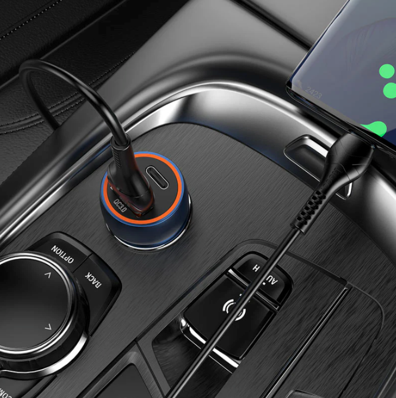 Cargador de Auto Usb y USB-C PD20W+ QC3.0 Hoco Z46A