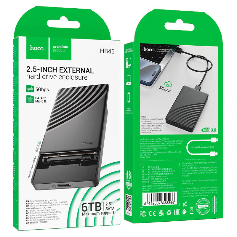 Cofre Externo Disco Duro 2.5 USB 3.0 Hoco HB46