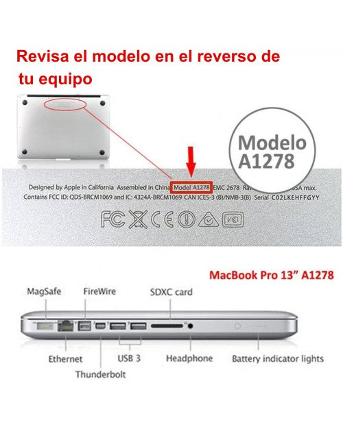 Carcasa Para Macbook Pro 13 A1278 2009-2012 Transparente