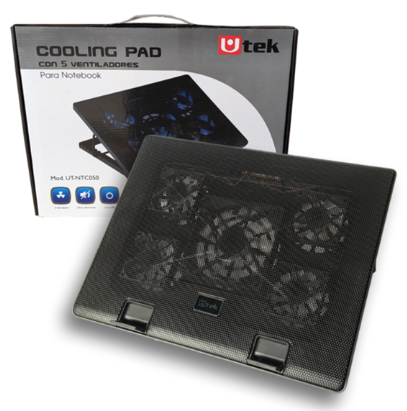 Cooler Notebook 12–17” UT-NTC050 con 5 Ventiladores LED