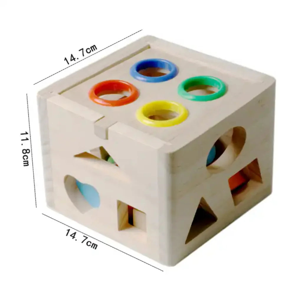 Cubo Didactico Figuras encaje Martillo Juguete Madera