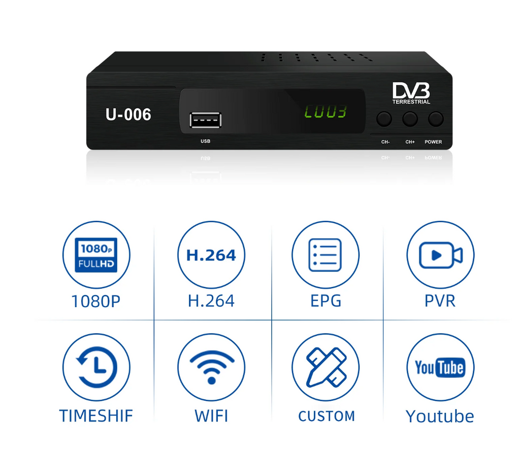 Decodificador ISDTB U-600 Norma Chilena Antena Incluida