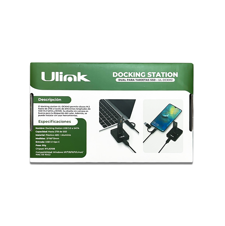 Docking Dual SSD M.2 NVMe PCIe USB 3.1 UL-DCKM2 Alta Vel.