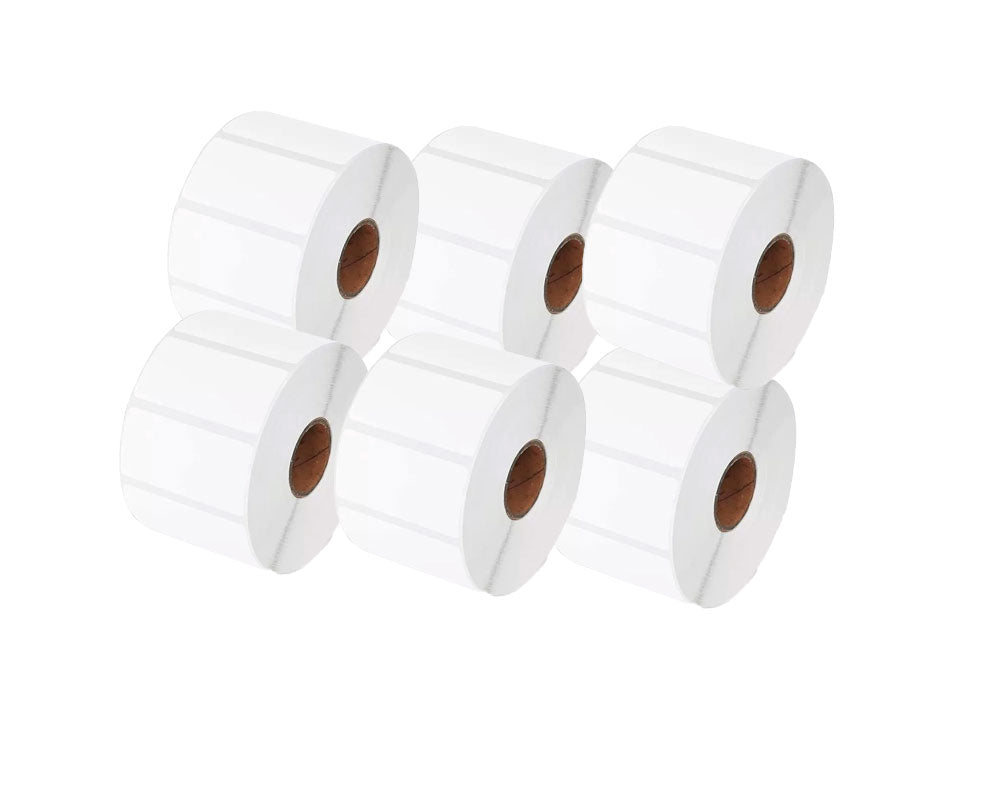 Etiquetas adhesivas termicas 50X30MM 6 Rollos de 1000 Un.
